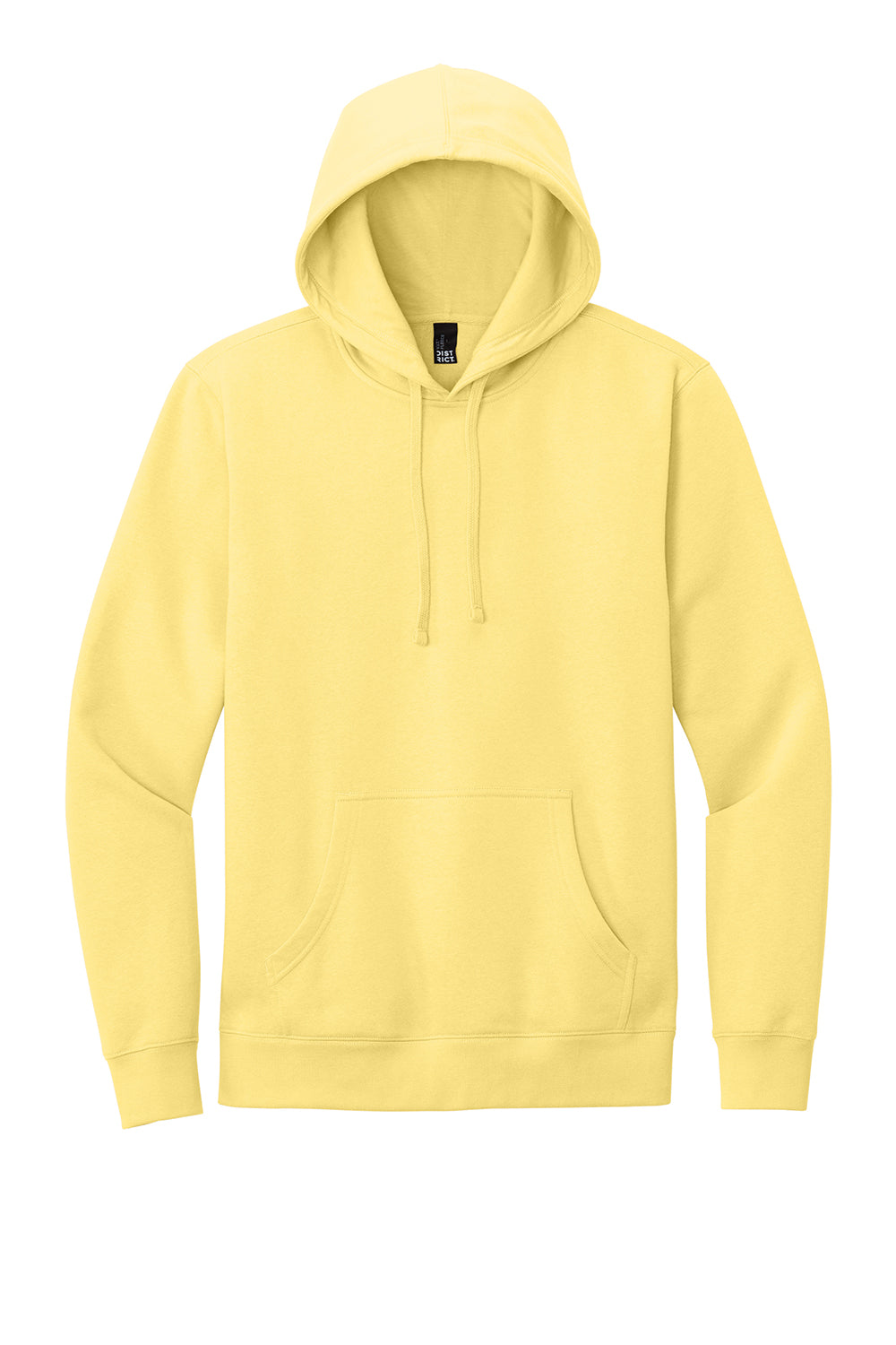 District DT6100 Mens Very Important Fleece Hooded Sweatshirt Hoodie Light Yellow Flat Front