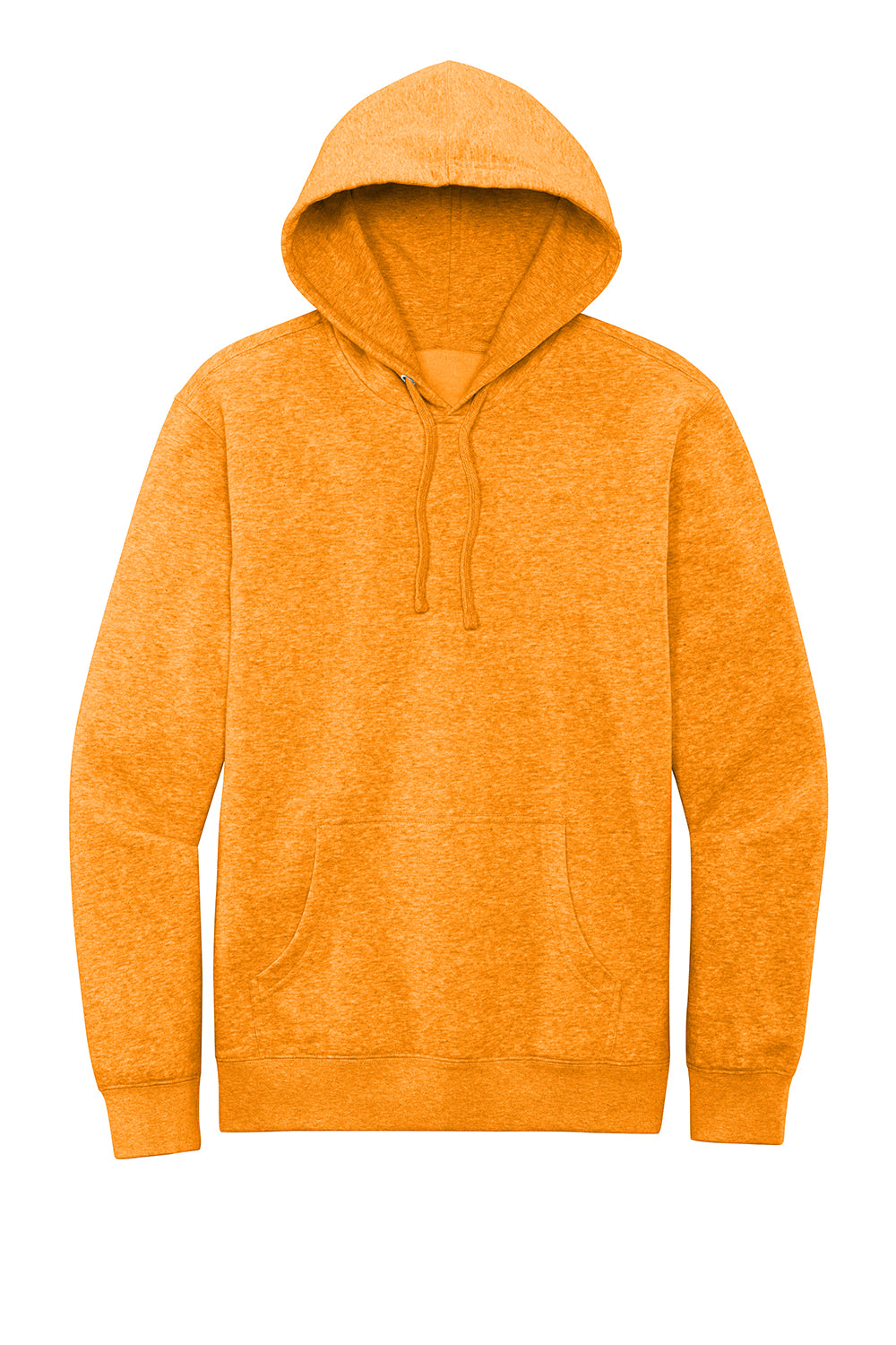 District DT6100 Mens Very Important Fleece Hooded Sweatshirt Hoodie Heather Marigold Flat Front