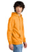 District DT6100 Mens Very Important Fleece Hooded Sweatshirt Hoodie Heather Marigold Model Side