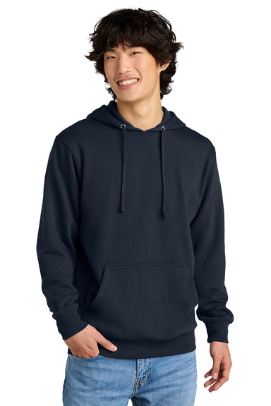 District DT6100 Mens Very Important Fleece Hooded Sweatshirt Hoodie New Navy Blue Model Front