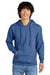 District DT6100 Mens Very Important Fleece Hooded Sweatshirt Hoodie Royal Blue Frost Model Front