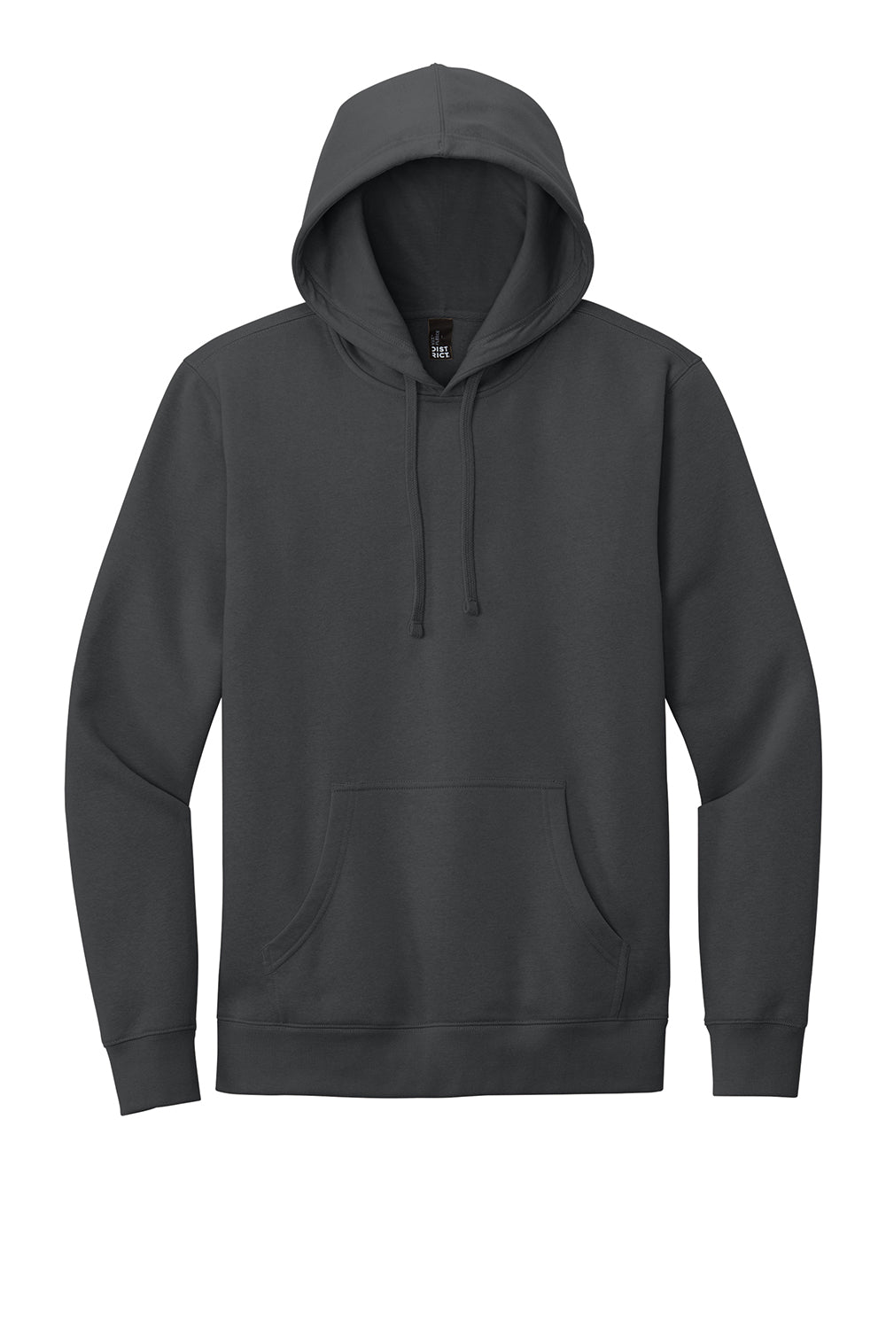 District DT6100 Mens Very Important Fleece Hooded Sweatshirt Hoodie Charcoal Grey Flat Front