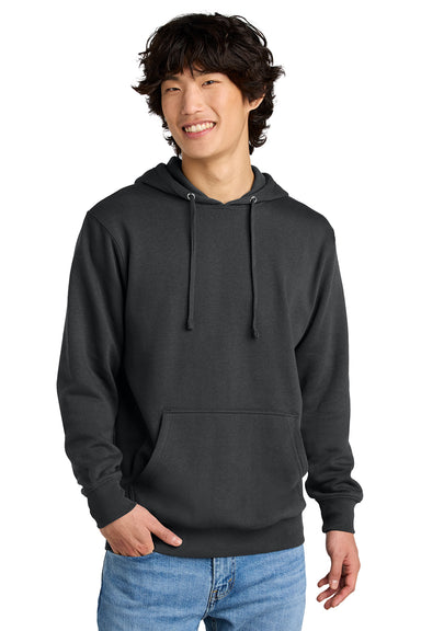 District DT6100 Mens Very Important Fleece Hooded Sweatshirt Hoodie Charcoal Grey Model Front