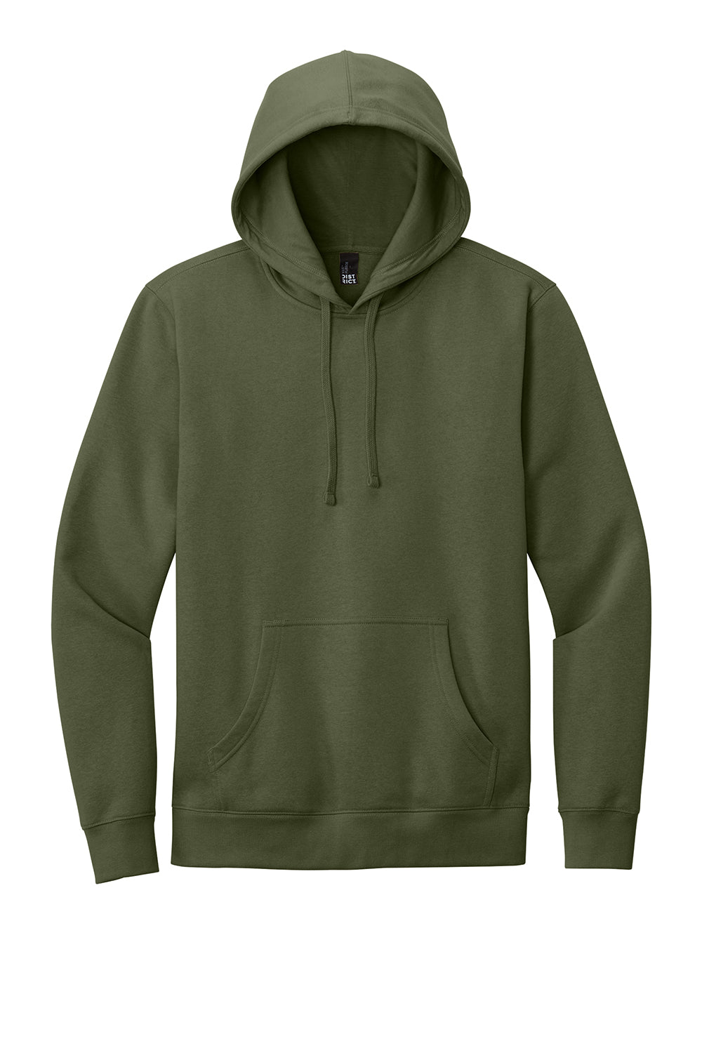 District DT6100 Mens Very Important Fleece Hooded Sweatshirt Hoodie Olive Green Flat Front