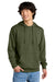 District DT6100 Mens Very Important Fleece Hooded Sweatshirt Hoodie Olive Green Model Front