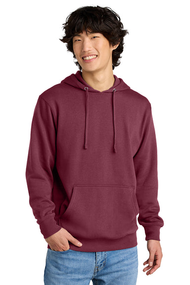 District DT6100 Mens Very Important Fleece Hooded Sweatshirt Hoodie Plum Purple Model Front