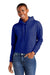 District DT6101 Womens V.I.T. Fleece Hooded Sweatshirt Hoodie Deep Royal Blue Model Front