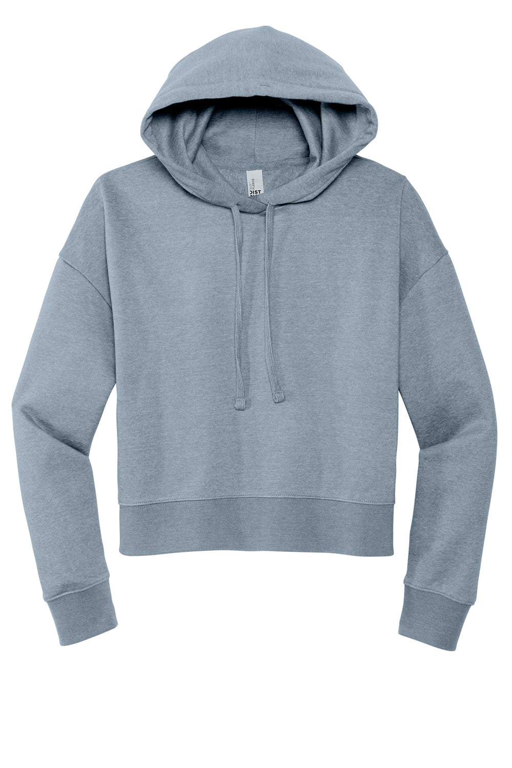 District DT6101 Womens V.I.T. Fleece Hooded Sweatshirt Hoodie Heather Flint Blue Flat Front