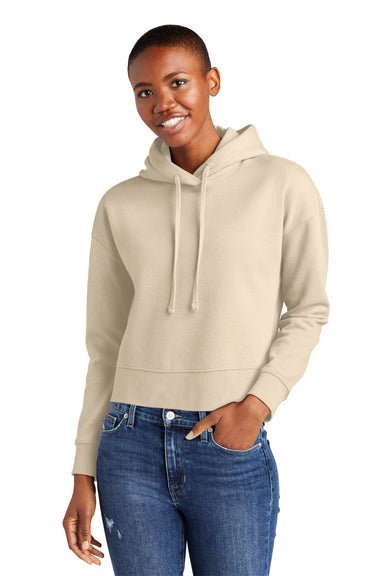 District DT6101 Womens V.I.T. Fleece Hooded Sweatshirt Hoodie Gardenia Model Front