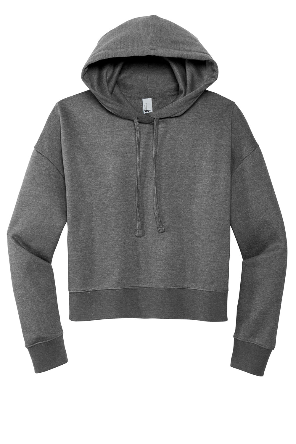 District DT6101 Womens V.I.T. Fleece Hooded Sweatshirt Hoodie Heather Charcoal Grey Flat Front