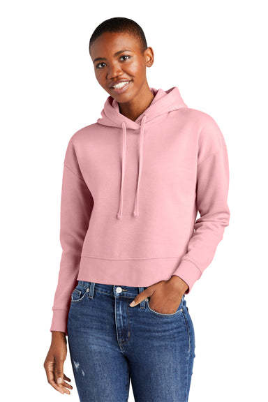 District DT6101 Womens V.I.T. Fleece Hooded Sweatshirt Hoodie Wisteria Pink Model Front