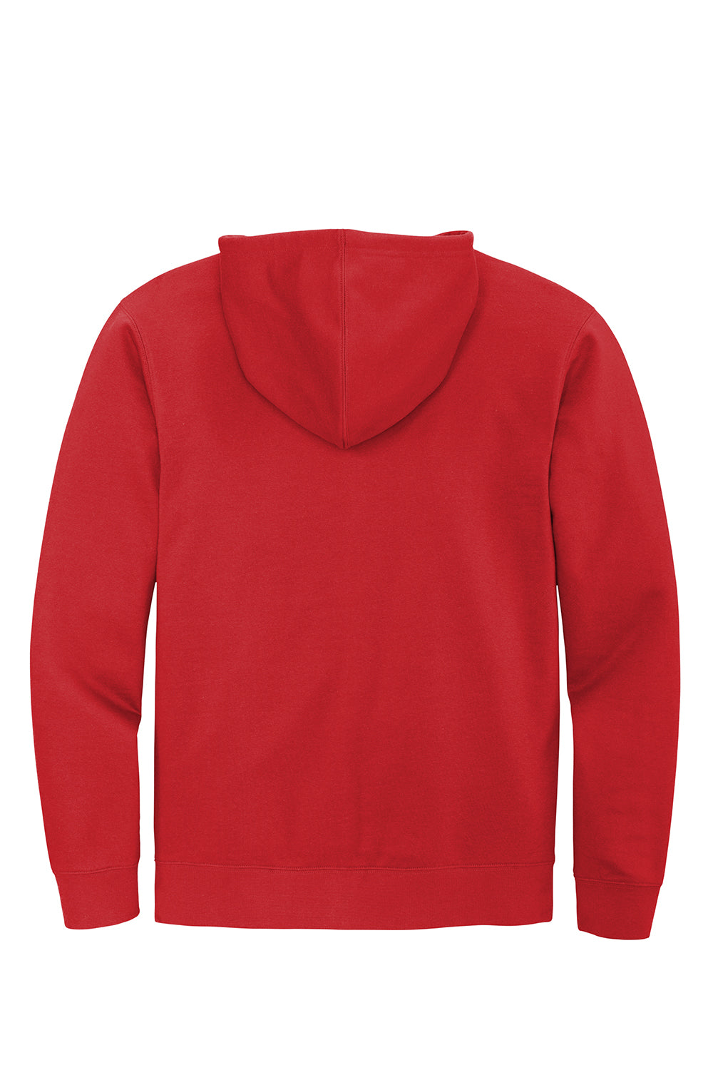 District DT6102 Mens Very Important Fleece Full Zip Hooded Sweatshirt Hoodie Classic Red Flat Back