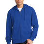 District Mens Very Important Fleece Full Zip Hooded Sweatshirt Hoodie - Deep Royal Blue