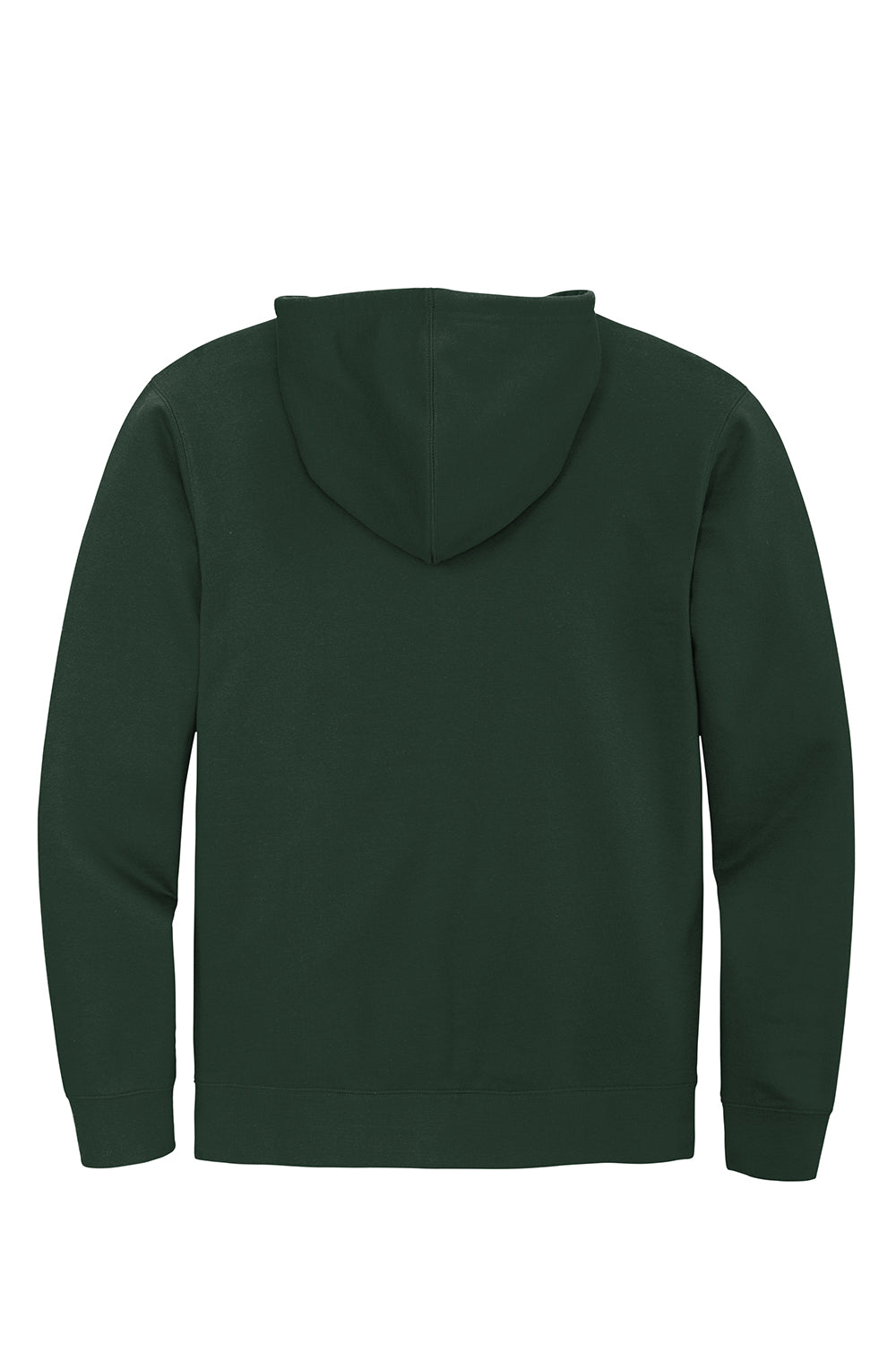 District DT6102 Mens Very Important Fleece Full Zip Hooded Sweatshirt Hoodie Forest Green Flat Back