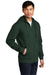 District DT6102 Mens Very Important Fleece Full Zip Hooded Sweatshirt Hoodie Forest Green Model 3q