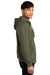 District DT6102 Mens Very Important Fleece Full Zip Hooded Sweatshirt Hoodie Heather Olive Green Model Side