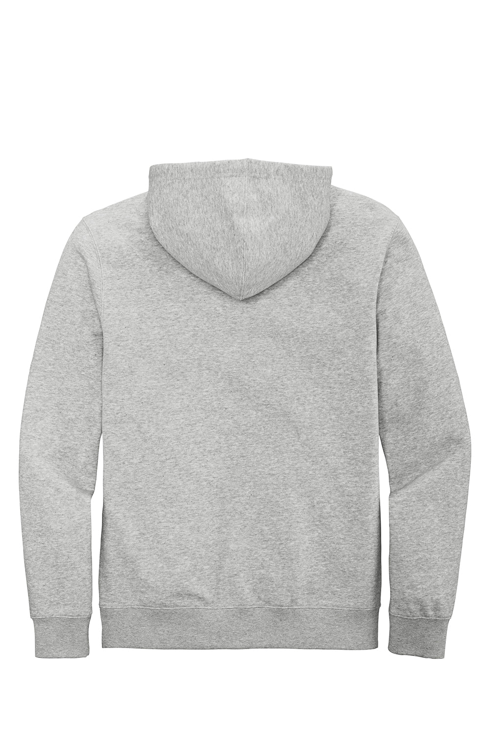 District DT6102 Mens Very Important Fleece Full Zip Hooded Sweatshirt Hoodie Heather Light Grey Flat Back