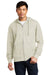 District DT6102 Mens Very Important Fleece Full Zip Hooded Sweatshirt Hoodie Heather Oatmeal Model Front