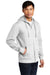 District DT6102 Mens Very Important Fleece Full Zip Hooded Sweatshirt Hoodie White Model 3q