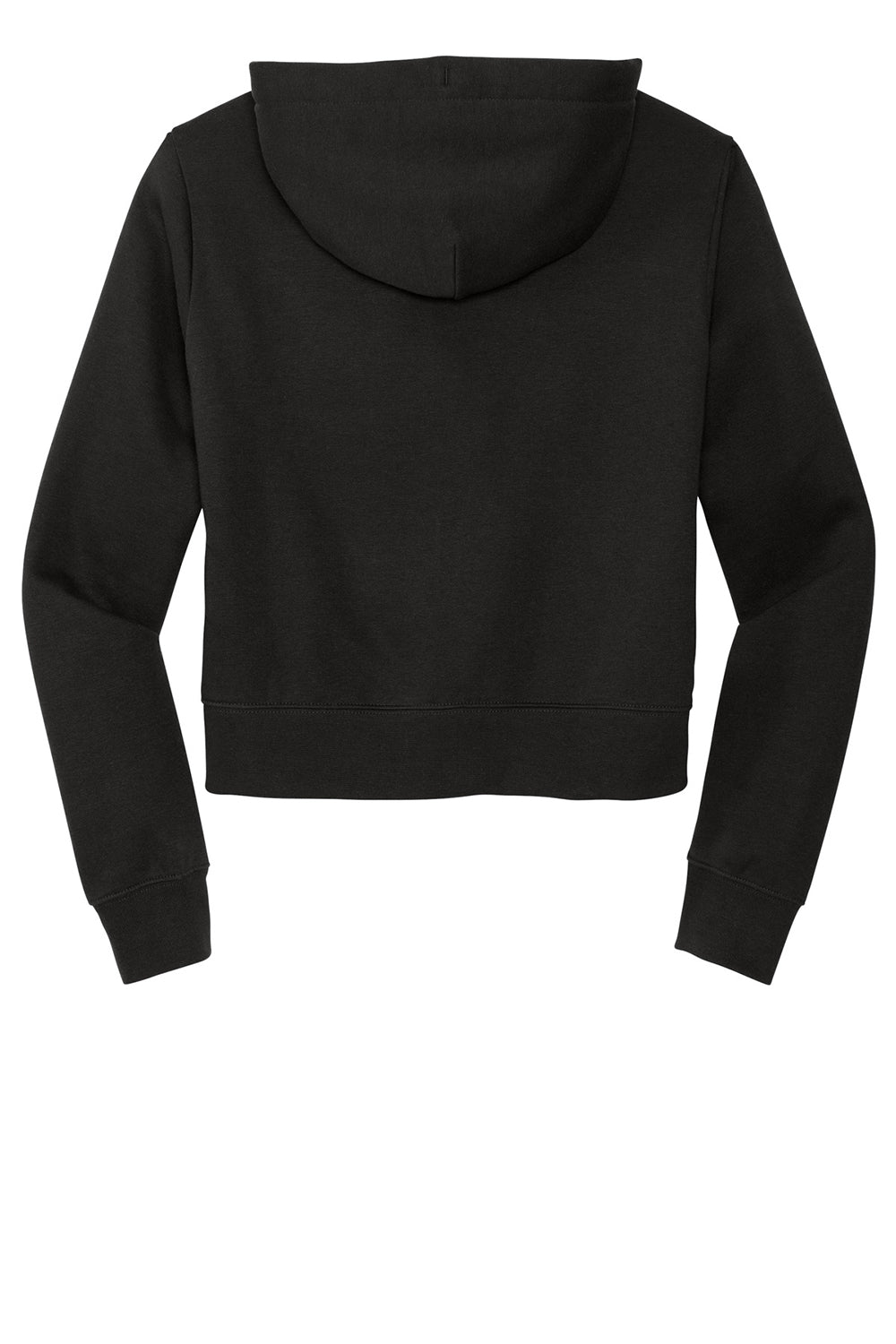 District DT6103 Womens V.I.T. Fleece Full Zip Hooded Sweatshirt Hoodie Black Flat Back