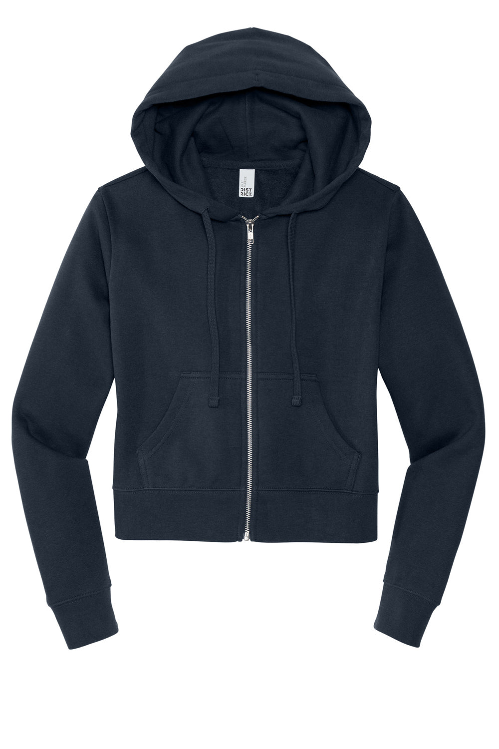 District DT6103 Womens V.I.T. Fleece Full Zip Hooded Sweatshirt Hoodie New Navy Blue Flat Front