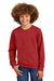 District DT6104Y Youth V.I.T. Fleece Crewneck Sweatshirt Classic Red Model Front