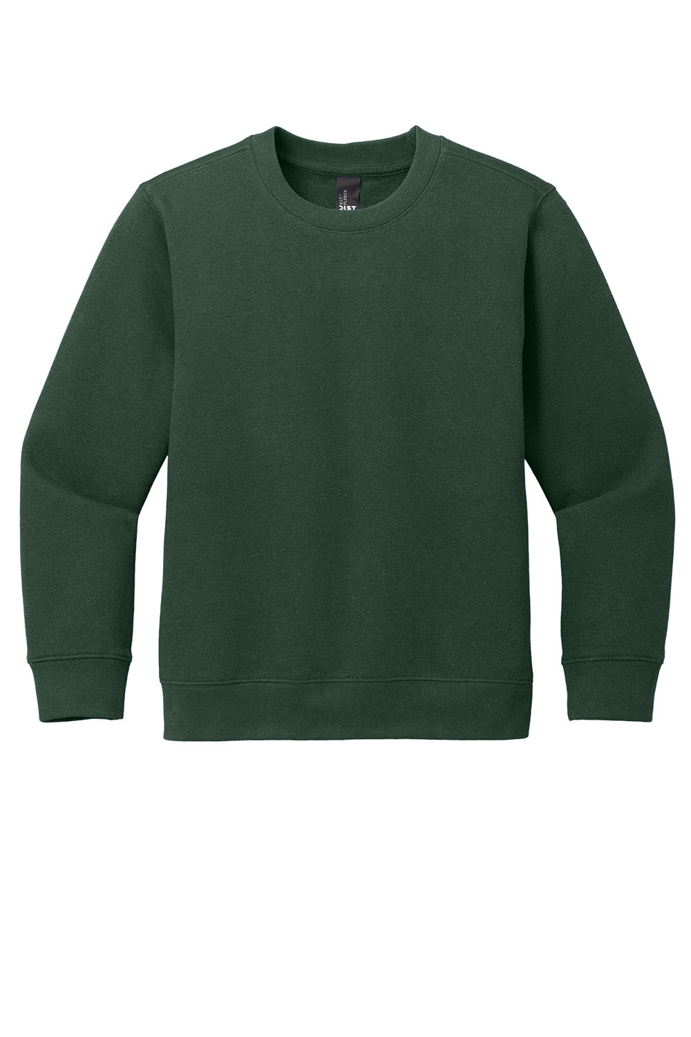 District DT6104Y Youth V.I.T. Fleece Crewneck Sweatshirt Forest Green Flat Front