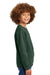 District DT6104Y Youth V.I.T. Fleece Crewneck Sweatshirt Forest Green Model Side