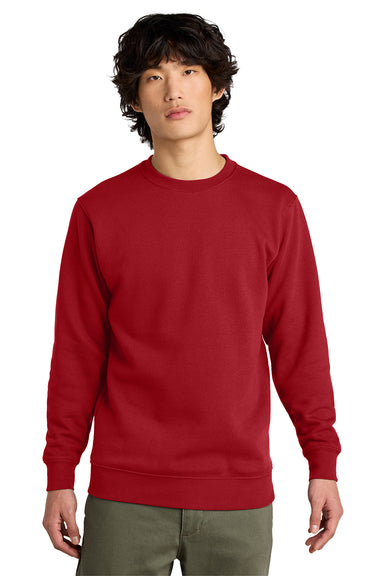 District DT6104 Mens Very Important Fleece Crewneck Sweatshirt Classic Red Model Front