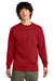 District DT6104 Mens Very Important Fleece Crewneck Sweatshirt Classic Red Model Front