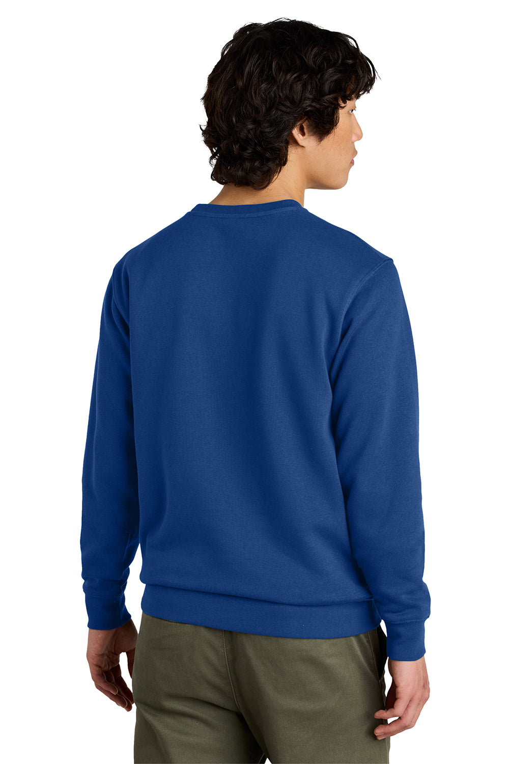 District DT6104 Mens Very Important Fleece Crewneck Sweatshirt Deep Royal Blue Model Back