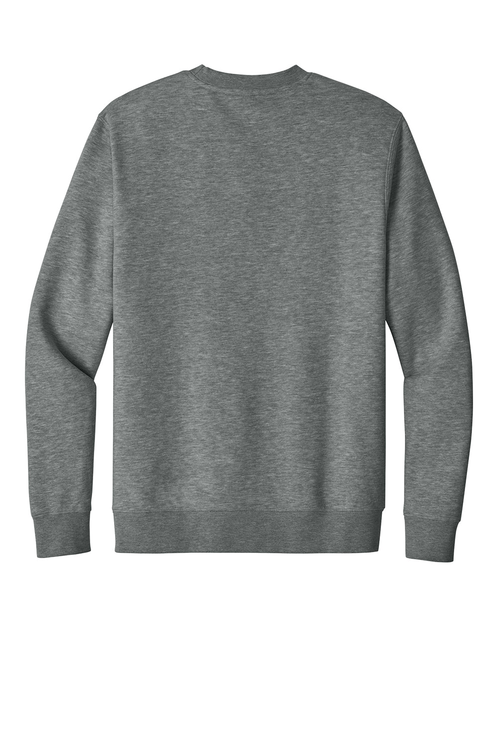 District DT6104 Mens Very Important Fleece Crewneck Sweatshirt Grey Frost Flat Back