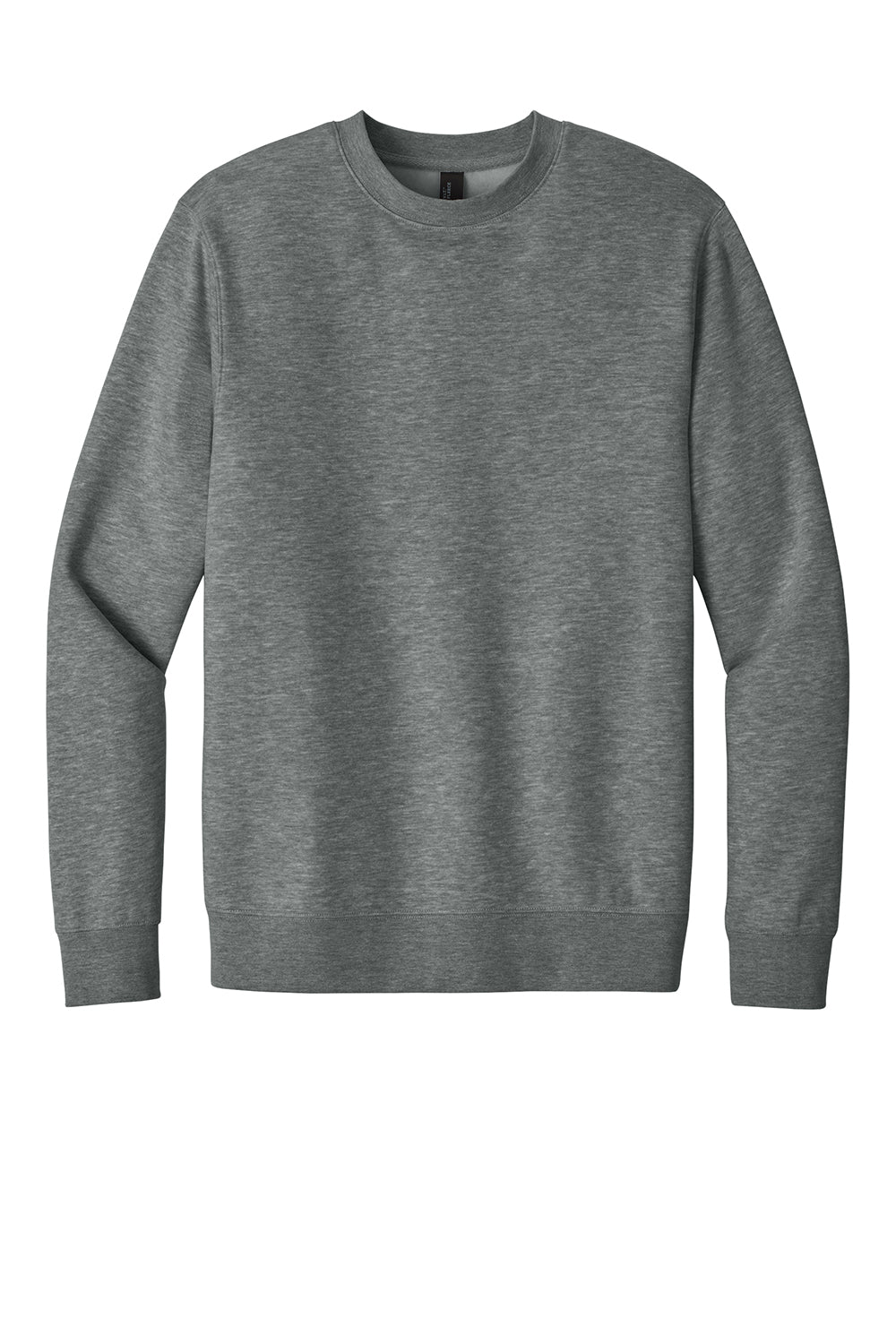 District DT6104 Mens Very Important Fleece Crewneck Sweatshirt Grey Frost Flat Front