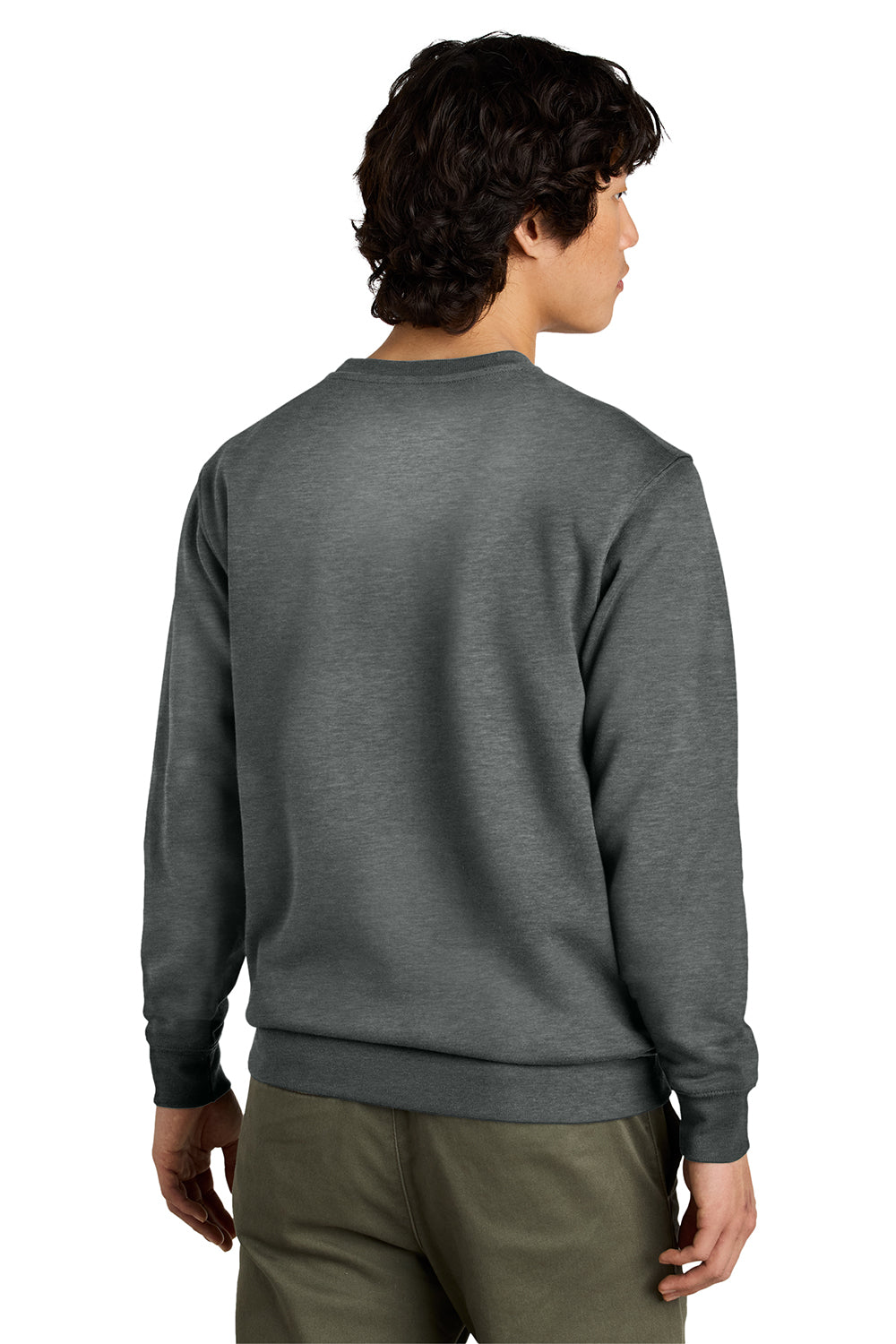 District DT6104 Mens Very Important Fleece Crewneck Sweatshirt Grey Frost Model Back