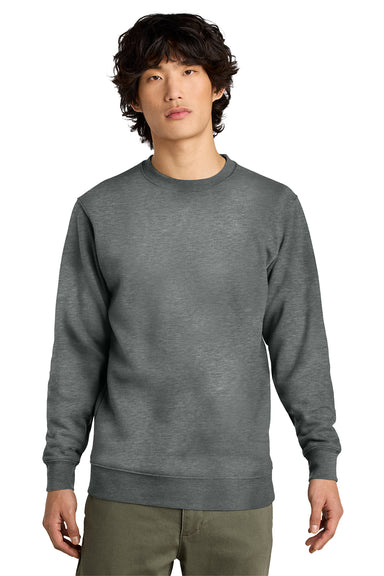 District DT6104 Mens Very Important Fleece Crewneck Sweatshirt Grey Frost Model Front