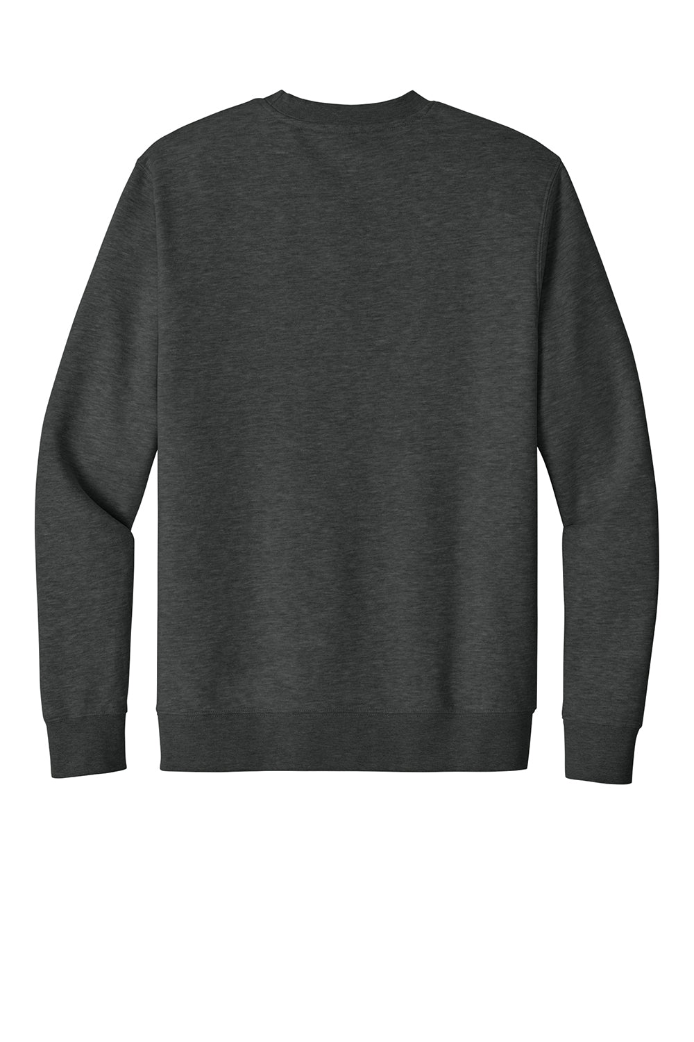 District DT6104 Mens Very Important Fleece Crewneck Sweatshirt Heather Charcoal Grey Flat Back