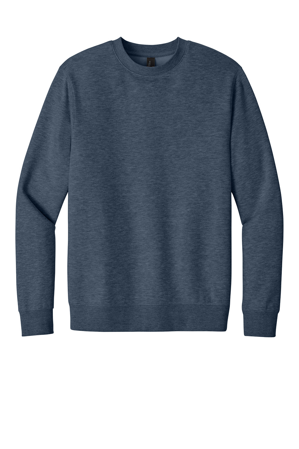 District DT6104 Mens Very Important Fleece Crewneck Sweatshirt Heather Navy Blue Flat Front