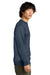 District DT6104 Mens Very Important Fleece Crewneck Sweatshirt Heather Navy Blue Model Side