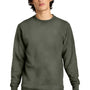 District Mens Very Important Fleece Crewneck Sweatshirt - Heather Olive Green