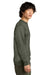 District DT6104 Mens Very Important Fleece Crewneck Sweatshirt Heather Olive Green Model Side