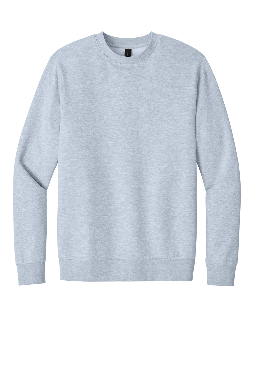 District DT6104 Mens Very Important Fleece Crewneck Sweatshirt Heather Light Grey Flat Front