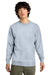 District DT6104 Mens Very Important Fleece Crewneck Sweatshirt Heather Light Grey Model Front