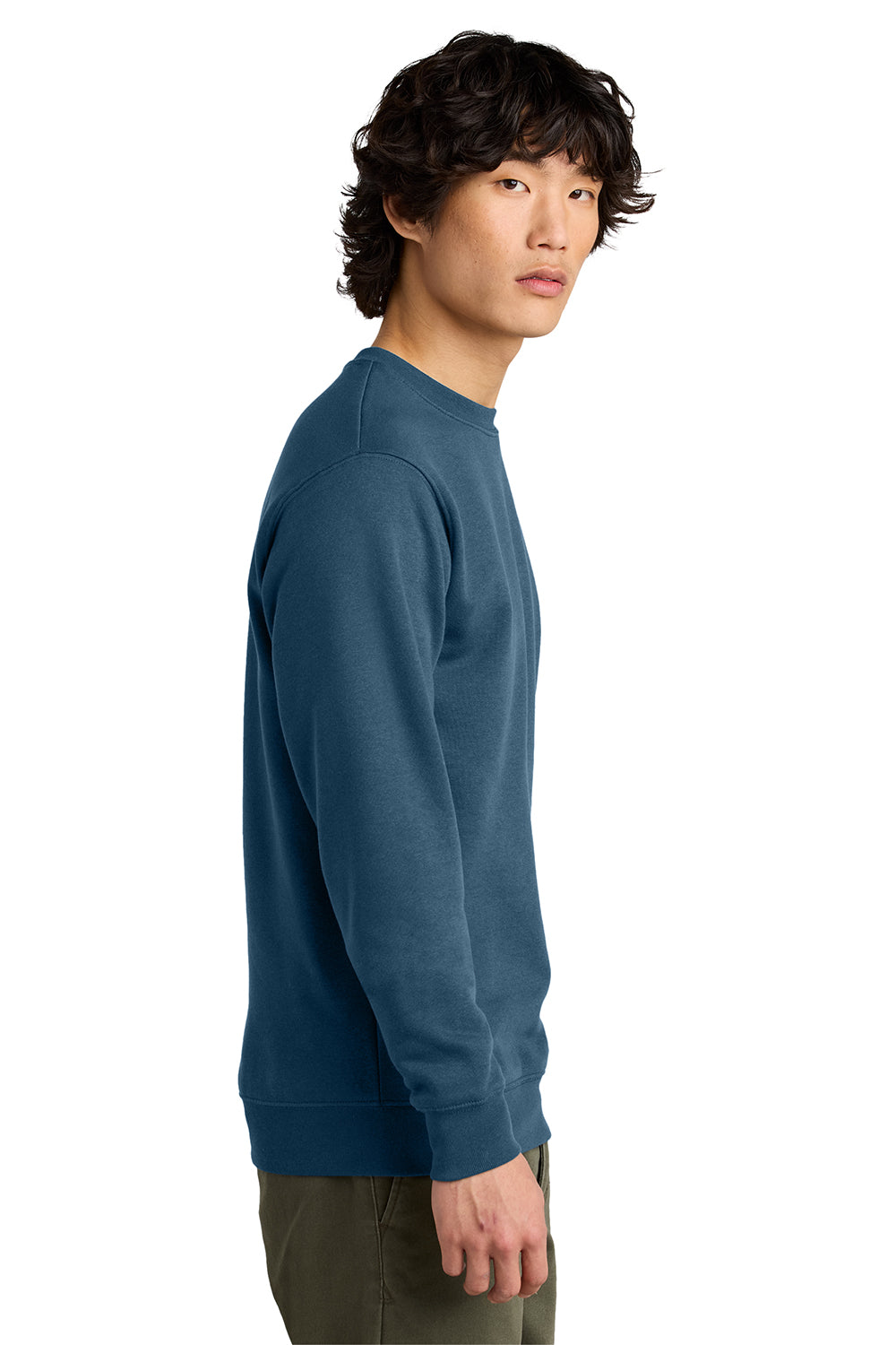 District DT6104 Mens Very Important Fleece Crewneck Sweatshirt Neptune Blue Model Side