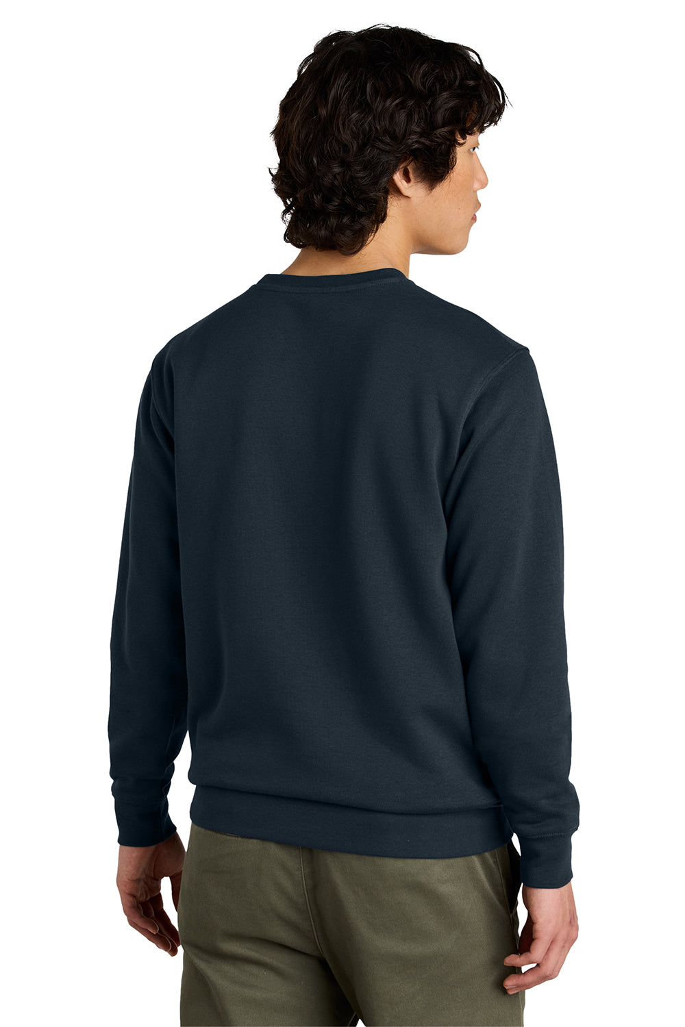 District DT6104 Mens Very Important Fleece Crewneck Sweatshirt New Navy Blue Model Back