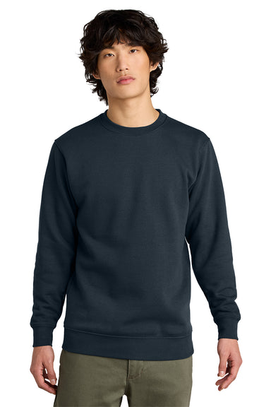 District DT6104 Mens Very Important Fleece Crewneck Sweatshirt New Navy Blue Model Front