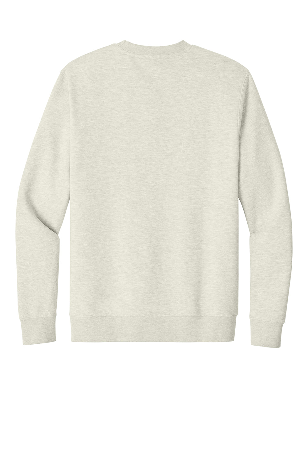 District DT6104 Mens Very Important Fleece Crewneck Sweatshirt Heather Oatmeal Flat Back