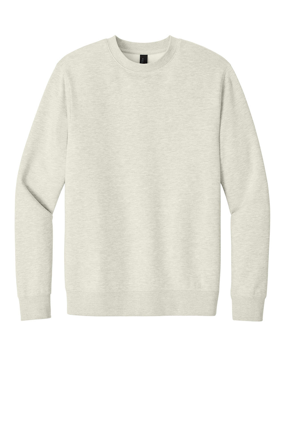 District DT6104 Mens Very Important Fleece Crewneck Sweatshirt Heather Oatmeal Flat Front