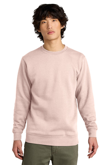 District DT6104 Mens Very Important Fleece Crewneck Sweatshirt Rosewater Pink Model Front