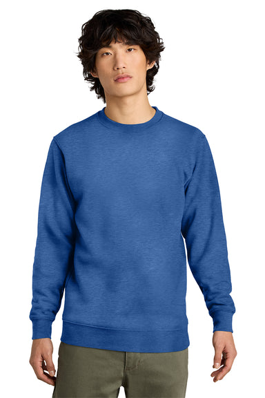 District DT6104 Mens Very Important Fleece Crewneck Sweatshirt Royal Blue Frost Model Front