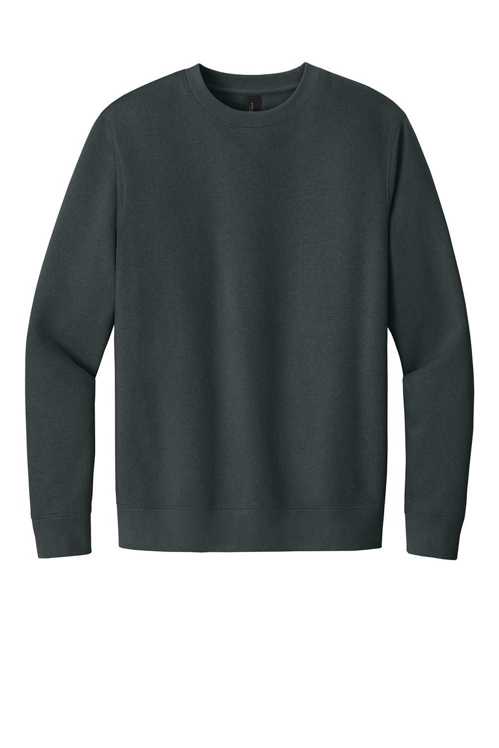 District DT6104 Mens Very Important Fleece Crewneck Sweatshirt Charcoal Grey Flat Front